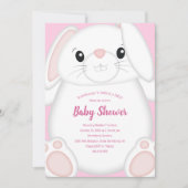 Bunny Rabbit Baby shower Roze Kaart (Voorkant)