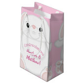 Bunny Rabbit Baby shower Roze Klein Cadeauzakje (Achterkant Gekanteld)