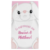 Bunny Rabbit Baby shower Roze Klein Cadeauzakje (Voorkant)