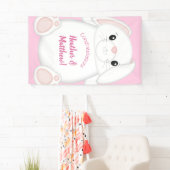 Bunny Rabbit Baby shower Roze Spandoek (Insitu)