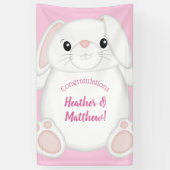 Bunny Rabbit Baby shower Roze Spandoek (Verticaal)