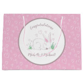 Bunny Rabbit Baby shower Woodland Animals Groot Cadeauzakje (Voorkant)