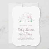 Bunny Rabbit Baby shower Woodland Animals Kaart (Voorkant)