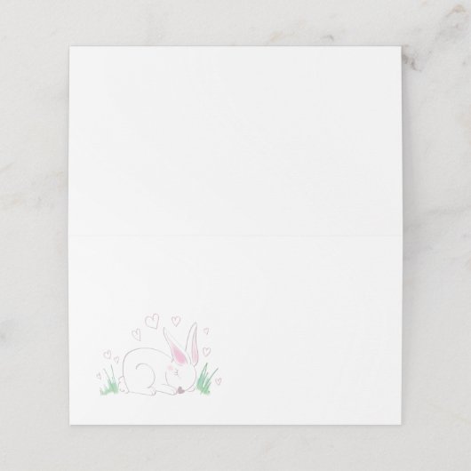 Bunny Rabbit Baby shower Woodland Animals Plaatskaartje (Buitenkant ongevouwen)