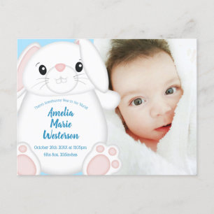 Bunny Rabbit Baby shower Woodland Briefkaart