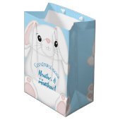 Bunny Rabbit Baby shower Woodland Medium Cadeauzakje (Voorkant Gekanteld)