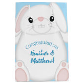 Bunny Rabbit Baby shower Woodland Medium Cadeauzakje (Voorkant)