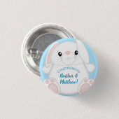 Bunny Rabbit Baby shower Woodland Ronde Button 3,2 Cm (Voorkant /achterkant)