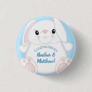 Bunny Rabbit Baby shower Woodland Ronde Button 3,2 Cm