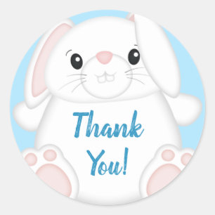 Bunny Rabbit Baby shower Woodland Ronde Sticker