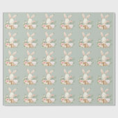 Bunny Rabbit Baby shower wrapping Paper Cadeaupapier (Vlak)