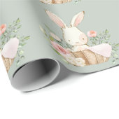 Bunny Rabbit Baby shower wrapping Paper Cadeaupapier (Rol Hoek)
