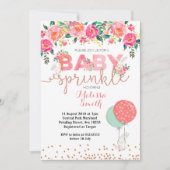 Bunny Rabbit Baby Sprinkle Uitnodigingskaart Kaart (Voorkant)