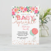 Bunny Rabbit Baby Sprinkle Uitnodigingskaart Kaart (Staand voorkant)
