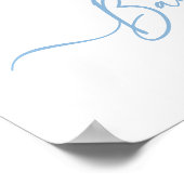 Bunny Rabbit Balloon Blue Baby Boy Shower Welkom Poster (Hoek)