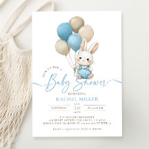 Bunny Rabbit Balloons Blue Boy Baby shower