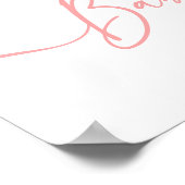 Bunny Rabbit Balloons Roze Baby shower Welkom Poster (Hoek)