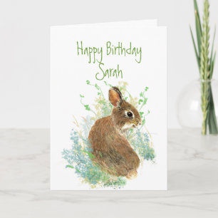 Bunny Rabbit Birthday Custom Name Animal Kaart
