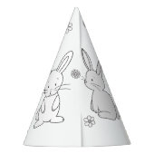 Bunny Rabbit Birthday - Kleur je eigen Pet Feesthoedjes (Achterkant)