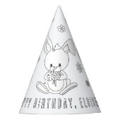 Bunny Rabbit Birthday - Kleur je eigen Pet Feesthoedjes (Voorkant)
