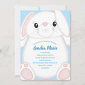 Bunny Rabbit Birthday Party Blue Kaart (Voorkant)