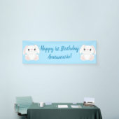 Bunny Rabbit Birthday Party Blue Spandoek (Beurs)