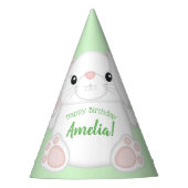 Bunny Rabbit Birthday Party Green Feesthoedjes (Voorkant)
