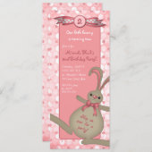 Bunny Rabbit Birthday Party Invitation Kaart (Voorkant / Achterkant)