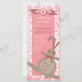 Bunny Rabbit Birthday Party Invitation Kaart (Voorkant)
