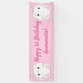Bunny Rabbit Birthday Party Pink Spandoek (Verticaal)