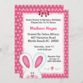 Bunny Rabbit Birthday Uitnodiging (Voorkant / Achterkant)