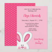 Bunny Rabbit Birthday Uitnodiging (Voorkant / Achterkant)