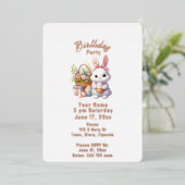 Bunny Rabbit Birthday Uitnodiging (Staand Voorkant)