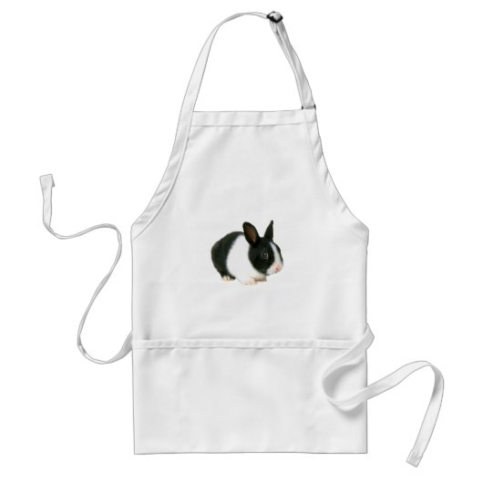Bunny Rabbit Black en White Standaard Schort (Voorkant)