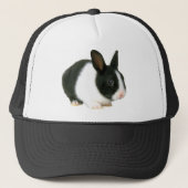 Bunny Rabbit Black en White Trucker Pet (Voorkant)