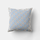Bunny Rabbit (blauw) Kussen (Achterkant)