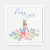 Bunny Rabbit Blue Baby Love Baby shower Servet (Voorkant)