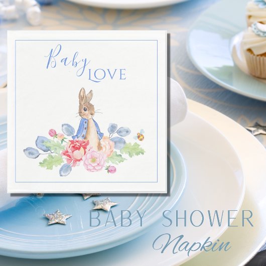 Bunny Rabbit Blue Baby Love Baby shower Servet
