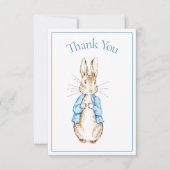 Bunny Rabbit Blue Baby shower Bedankt (Voorkant)