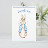 Bunny Rabbit Blue Baby shower Bedankt (Staand voorkant)