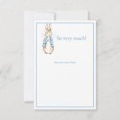 Bunny Rabbit Blue Baby shower Bedankt (Achterkant)