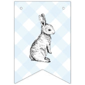 Bunny Rabbit Blue Gingham Baby shower Bunting Bunt Vlaggetjes (Tweede vlag)