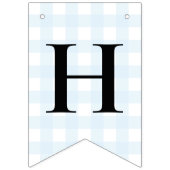 Bunny Rabbit Blue Gingham Birthday Bunting Banner (Tweede vlag)