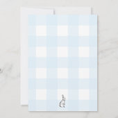 Bunny Rabbit Blue Gingham Christening Kaart (Achterkant)