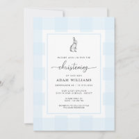 Bunny Rabbit Blue Gingham Christening