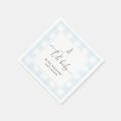 Bunny Rabbit Blue Gingham Oh Baby Paper Napkin Servet (Hoek)
