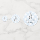 Bunny Rabbit Blue Gingham Table Confetti (Voorkanten)