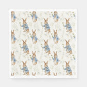 Bunny Rabbit Blue Greenery Baby shower Servet (Voorkant)