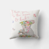 Bunny Rabbit Boho Woodland Girl Nursery Pillow Kussen (Achterkant)