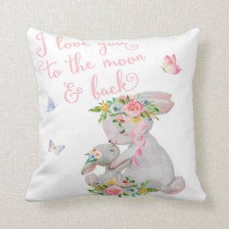 Bunny Rabbit Boho Woodland Girl Nursery Pillow Kussen